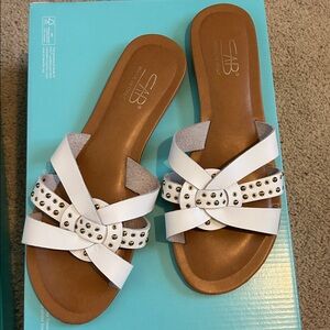 White Leather Made in Italy Women's Sandals